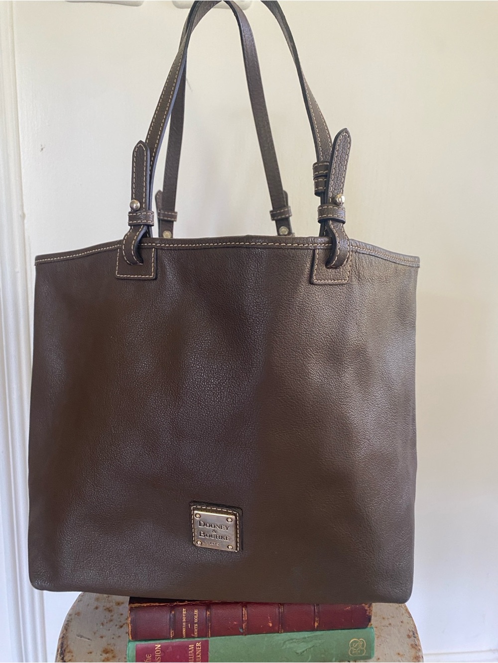 Dooney & Bourke Brown Leather Tote with East West